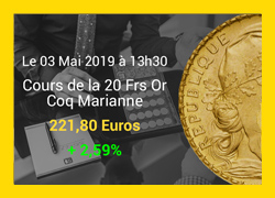 Cours de l'Or du 03/05/2019