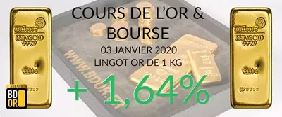 Cours de l'Or du 03 Janvier 2020