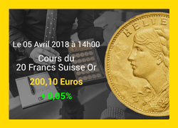 Cours de l'Or du 05/04/2018
