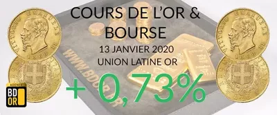 Cours de l'Or du 13 Janvier 2020