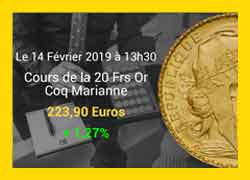 Cours de l'Or du 14/02/2019