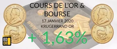Cours de l'Or du 17 Janvier 2020