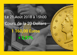 Cours de l'Or du 21/08/2018