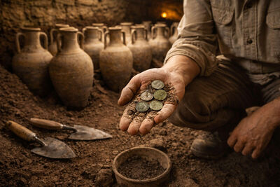 Trois dépôts de milliers de monnaies romaines du IIIe siècle exhumés à Senon dans la Meuse par l