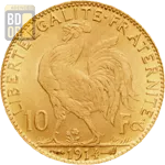10 Francs Or Coq Marianne 