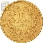10 Francs Or Napoleon III Petit Module Revers