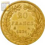 20 Francs Or Louis-Philippe 1er Non Lauré Revers