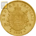 20 Francs Or Napoléon III Tête Laurée revers