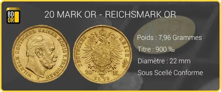20 Mark Or - GoldMark - 20 Reichmark