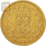 40 Francs Or Louis XVIII revers
