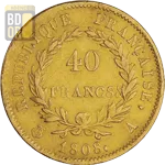 40 Francs Or Napoléon Ier République revers