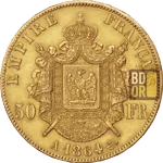 50 Francs Or Napoléon III Lauré revers