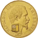50 Francs Or Napoléon III tête nue