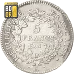 5 Francs Union et Force Directoire An 7