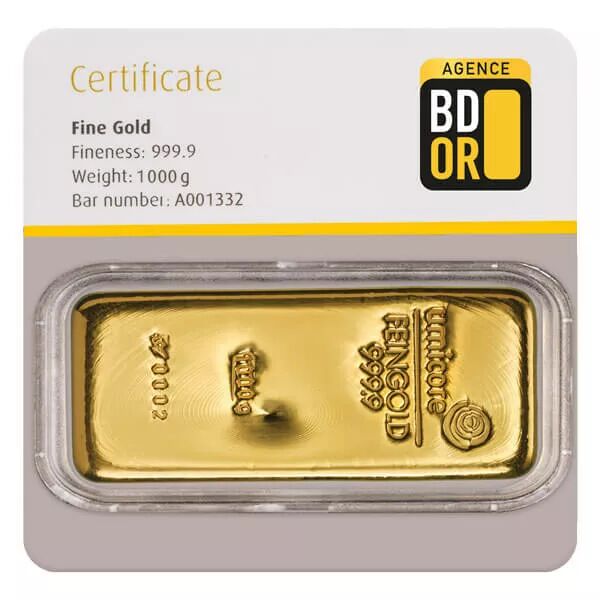 Lingot d'or certifié