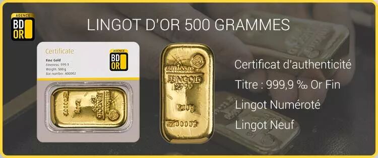 Lingot d'or 500 Grammes