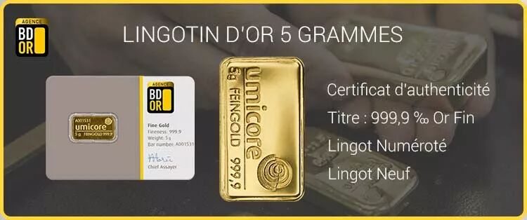 Lingotin d'or 5 Grammes