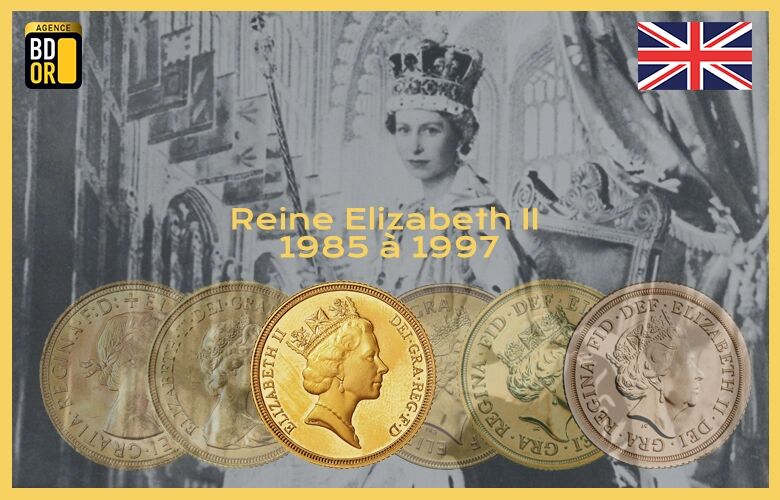 Lot De 5 Pièces Commémoratives Reine Elizabeth II - Plaqué Or - Collection 2022