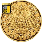 10 Mark Or Friedrich Franz III 1890