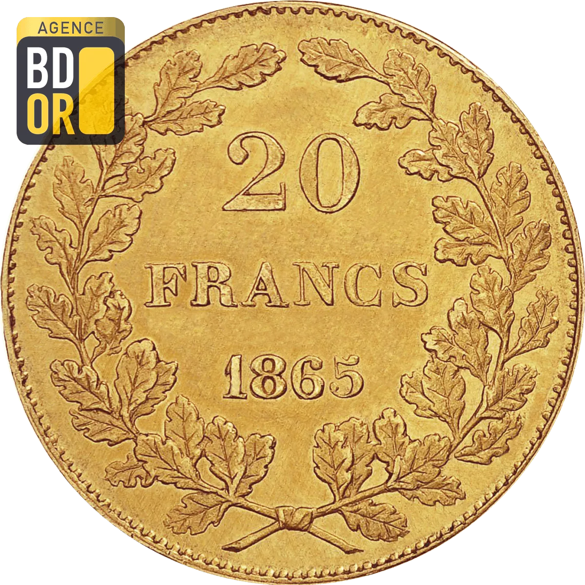 20 Francs Or Belgique Leopold Ier Revers