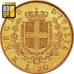 20 Lire Or Union Latine Victor Emmanuel 1875