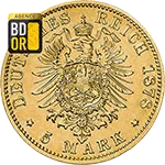 5 mark or Karl Ier 1878