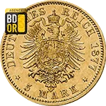 5 mark or Ludwig III 1877