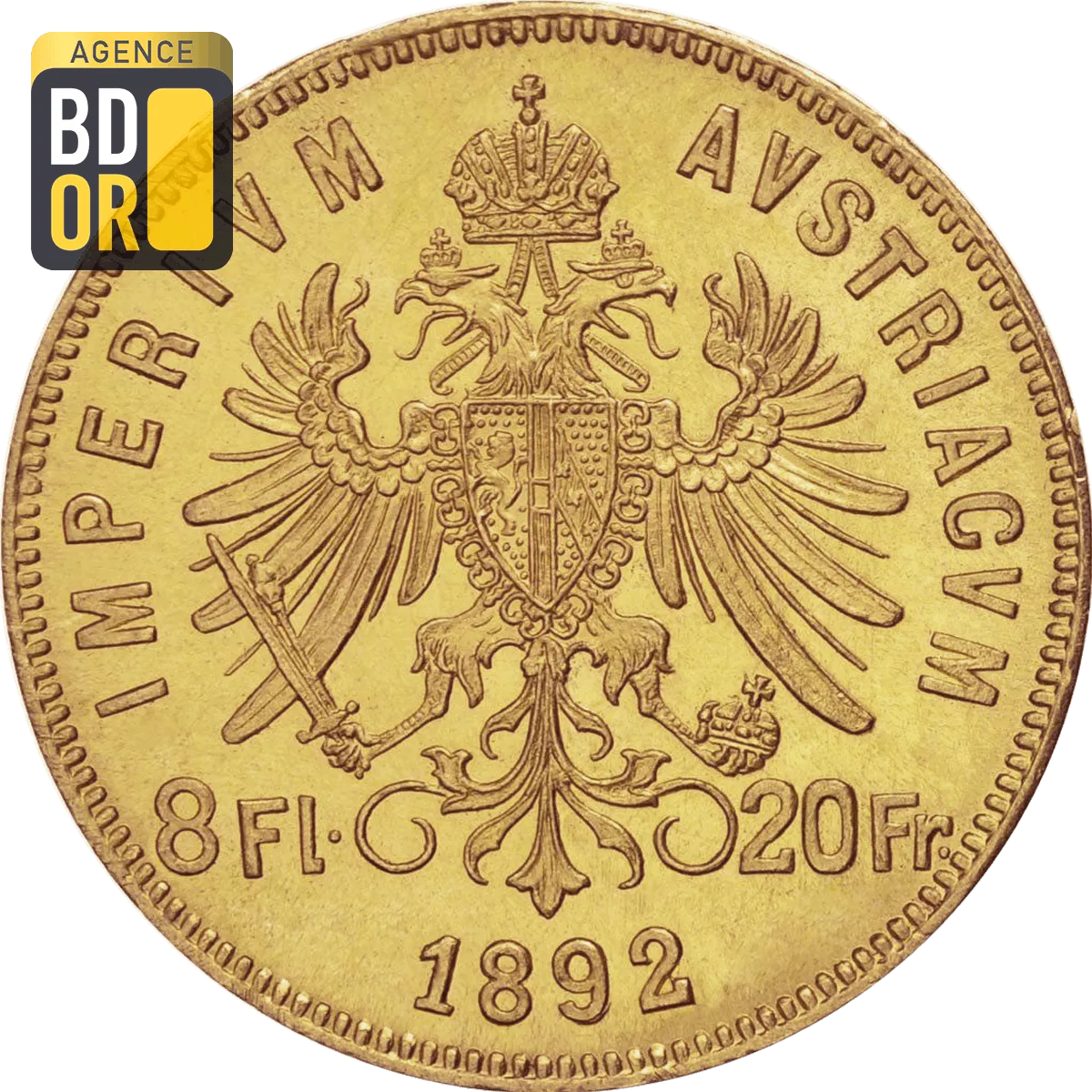 8 Florins 20 Francs Or Autriche Revers