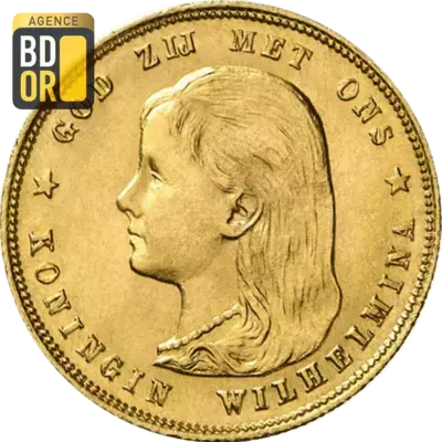 10 Gulden Or Wilhelmina Jeune