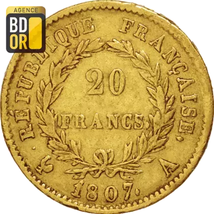 20 Frs Napoléon Ier 1807 1808