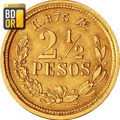 2,5 Pesos Or 1870 à 1893