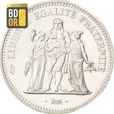 50 francs Hercule argent 1974 avers de la 20 francs PCGS MS65 FDC Fleur de coin 