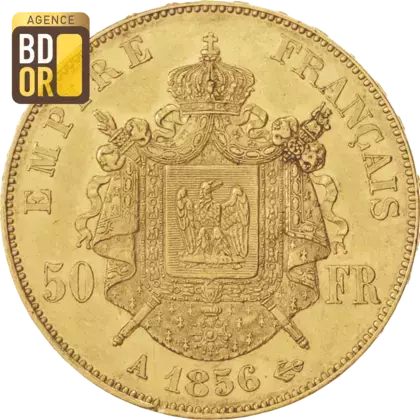 50 Frs Or Napoléon III Tête Nue