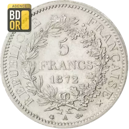 5 FRANCS HERCULE III REPUBLIQUE 1875 A ECU  ARGENT SILVER 