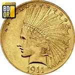 10 Dollars Or Indien 1908 et 1933