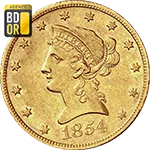 10 Dollars Or 1838 à 1866