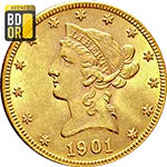 Pièce 10 Dollars Or 1866 à 1907 10 Dollars Or 1866 à 1907