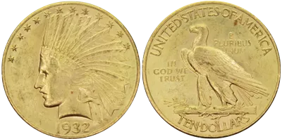 10 Dollars Or Tête d'indien 10 Dollars Or Tête d'indien