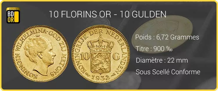 Pièce d'or de 10 Florins 10 Florins Or - 10 Gulden