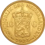 10 Florins Or Wilhelmina Jubilé 1925