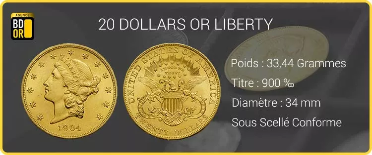 20 Dollars Or Liberty 20 Dollars Liberty - Double Eagle Gold