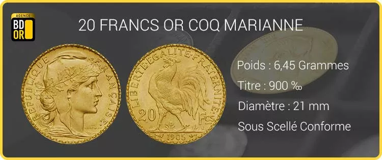 20 Francs Or 20 Francs Or Coq Marianne