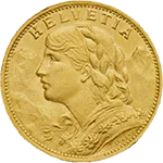 20 Francs Or Suisse - Vreneli - Croix Suisse