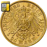 20 Mark Guillaume II Wurtenberg Revers 20 Mark Guillaume II Wurtenberg Revers