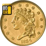 Pièce 2,5 Dollars Or 1834 à 1839 2,5 Dollars Or 1834 à 1839