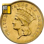 Pièce de 3 Dollars Or 3 Dollars Or
