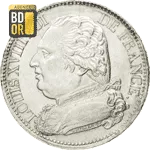 Piece 5 Francs Louis XVIII Buste Habillé 5 Francs Louis XVIII Buste Habillé