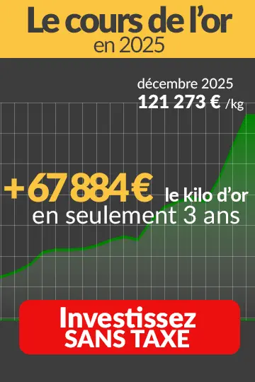Bandeau   Page cours or   évolution cours de l'or