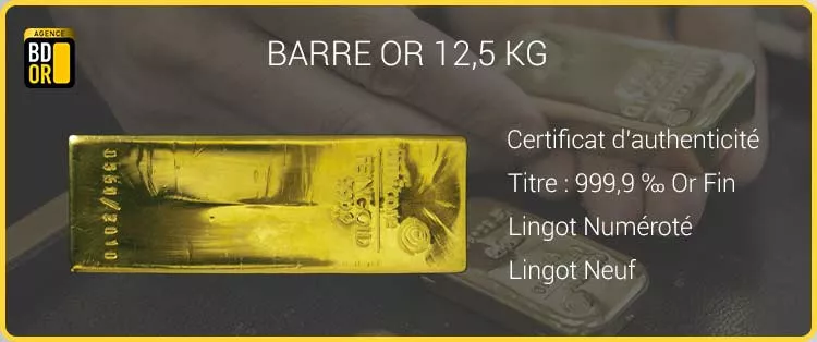 Barre Or 12,5 Kg Barre d'or 12,5 Kilogrammes - Gold Bar