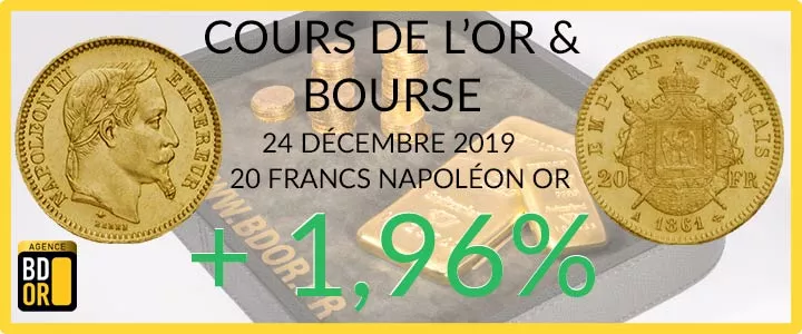 Cotation or du 24 décembre 2019 Cours or du 24 décembre 2019